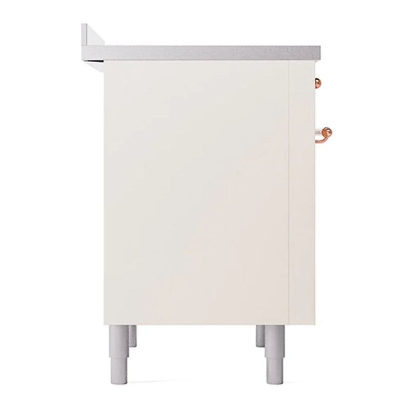ILVE Nostalgie II Noblesse 36" Induction Freestanding Range in Antique White with Copper Trim, UNI366QNMPAWP