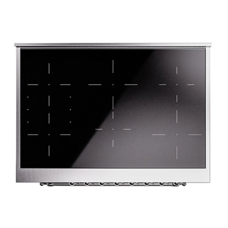 ILVE Nostalgie II Noblesse 36" Induction Freestanding Range in Midnight Blue with Chrome Trim, UNI366QNMPMBC