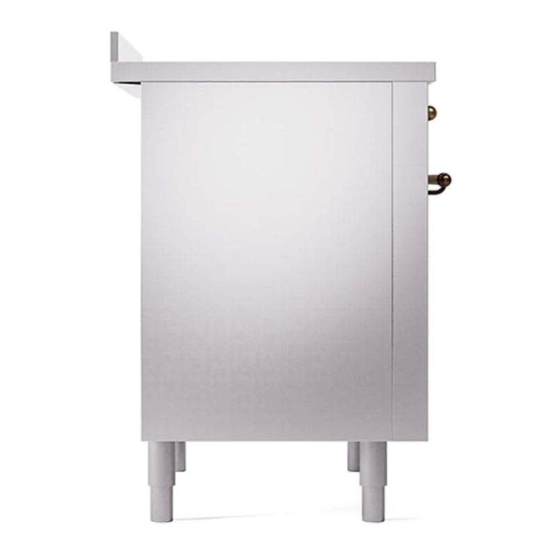 ILVE Nostalgie II Noblesse 36" Induction Freestanding Range in Stainless Steel with Burnished Trim, UNI366QNMPSSB