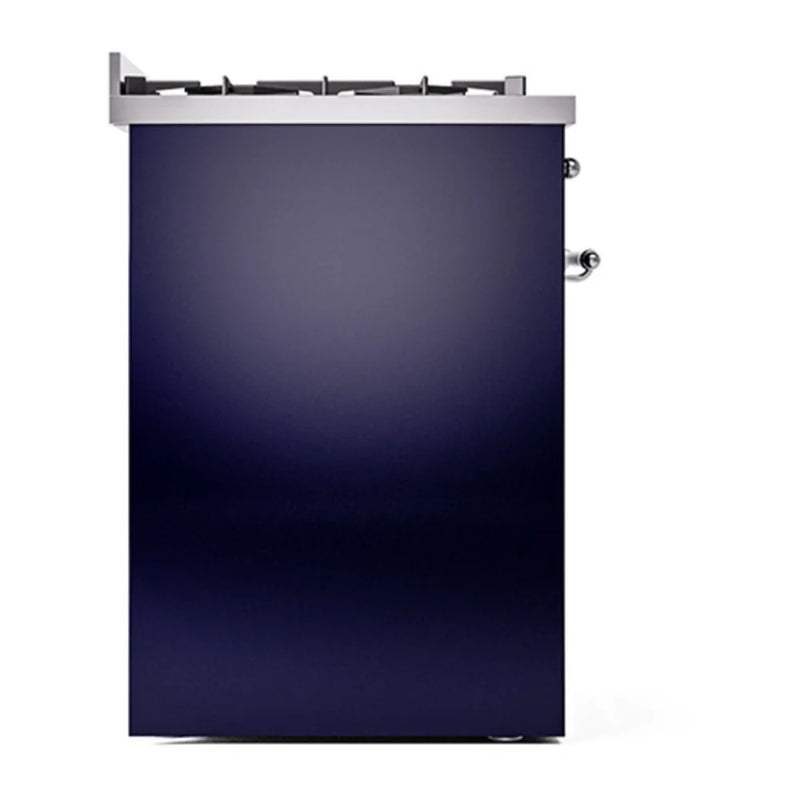 ILVE Nostalgie II 30" Dual Fuel Freestanding Range in Midnight Blue with Chrome Trim, UP30NMPMBC