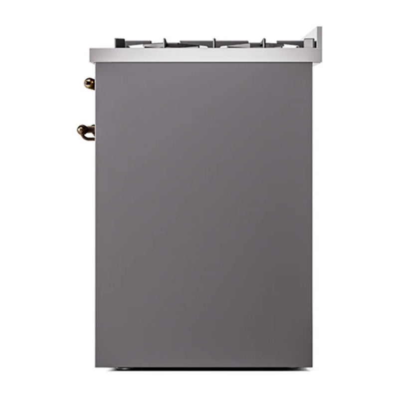 ILVE Nostalgie II 30" Dual Fuel Freestanding Range in Graphite Matte with Burnished Trim, UP30NMPMGB