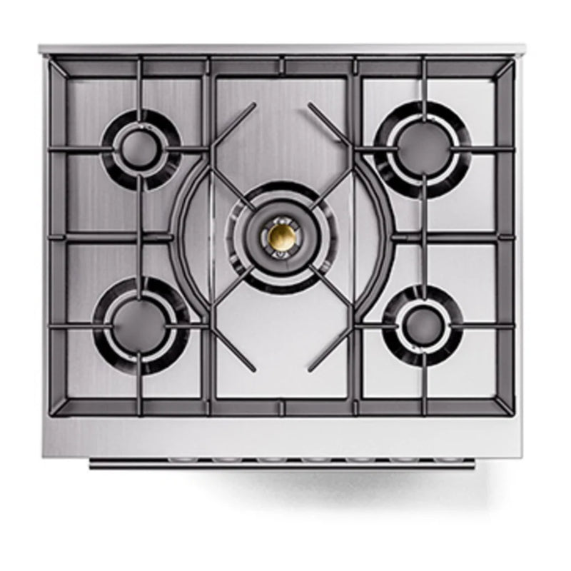 ILVE Professional Plus II 30" Dual Fuel Freestanding Range in Graphite Matte with Stainless Steel Trim, UP30QMPMG