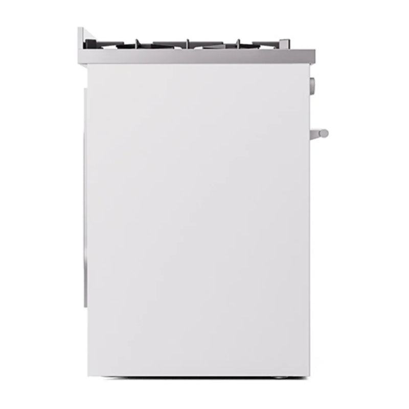 ILVE Professional Plus II 30" Dual Fuel Freestanding Range in White with Stainless Steel Trim, UP30QMPWHLP