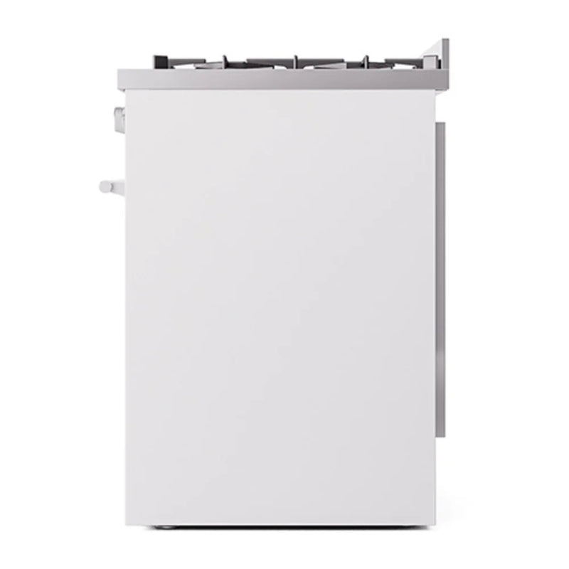 ILVE Professional Plus II 30" Dual Fuel Freestanding Range in White with Stainless Steel Trim, UP30QMPWH