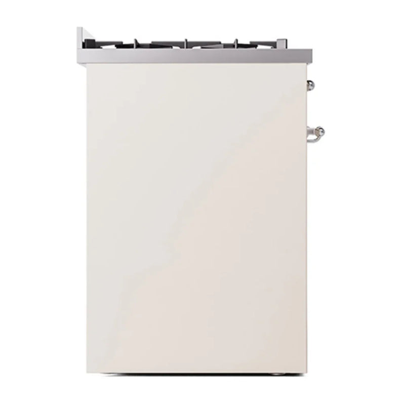 ILVE Nostalgie II 30" Dual Fuel Freestanding Range in Antique White with Chrome Trim, UP30QNMPAWCLP