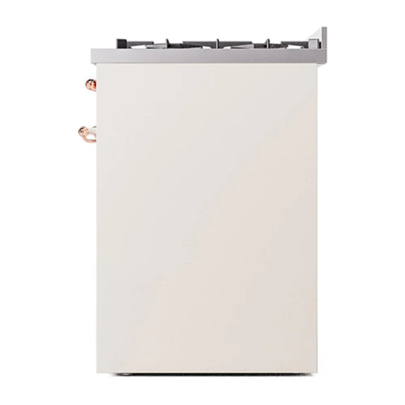 ILVE Nostalgie II 30" Dual Fuel Freestanding Range in Antique White with Copper Trim, UP30QNMPAWP