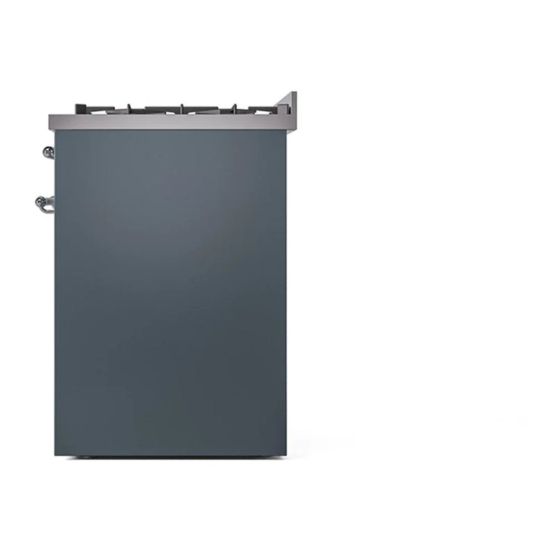 ILVE Nostalgie II 30" Dual Fuel Freestanding Range in Blue Grey with Burnished Trim, UP30QNMPBGB