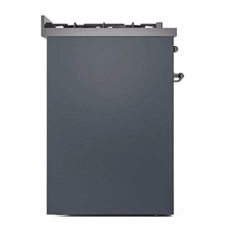 ILVE Nostalgie II 30" Dual Fuel Freestanding Range in Blue Grey with Chrome Trim, UP30QNMPBGC