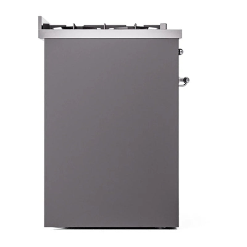 ILVE Nostalgie II 30" Dual Fuel Freestanding Range in Graphite Matte with Chrome Trim, UP30QNMPMGC
