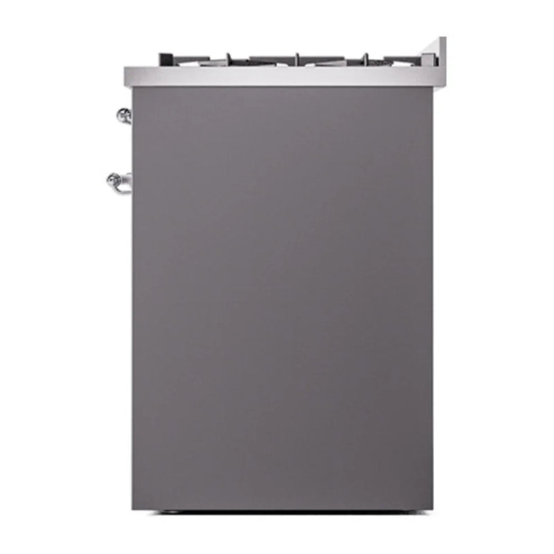 ILVE Nostalgie II 30" Dual Fuel Freestanding Range in Graphite Matte with Chrome Trim, UP30QNMPMGC