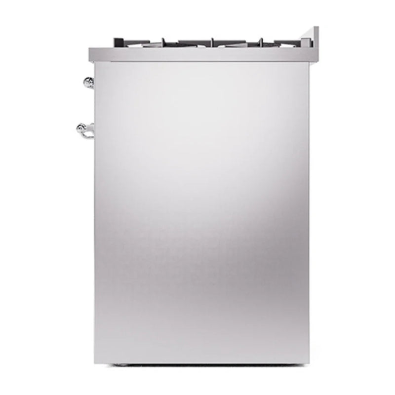 ILVE Nostalgie II 30" Dual Fuel Freestanding Range in Stainless Steel with Chrome Trim, UP30QNMPSSC