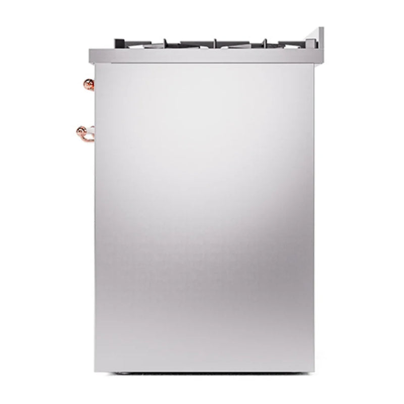 ILVE Nostalgie II 30" Dual Fuel Freestanding Range in Stainless Steel with Copper Trim, UP30QNMPSSP