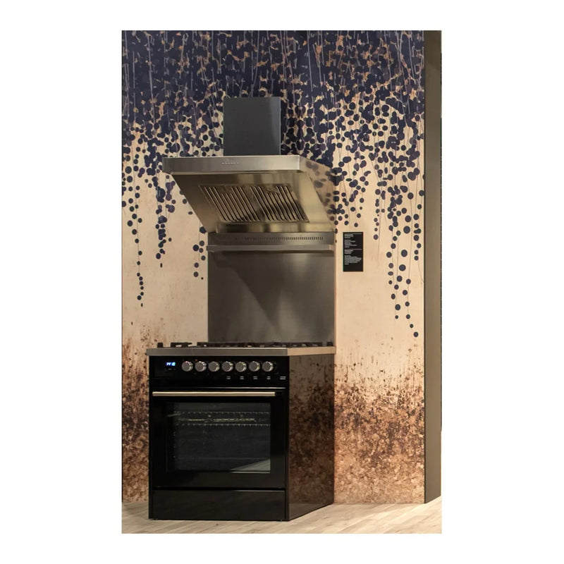 ILVE Professional Plus II 30" Dual Fuel Freestanding Range in Glossy Black with Stainless Steel Trim, UP30WMPBKLP