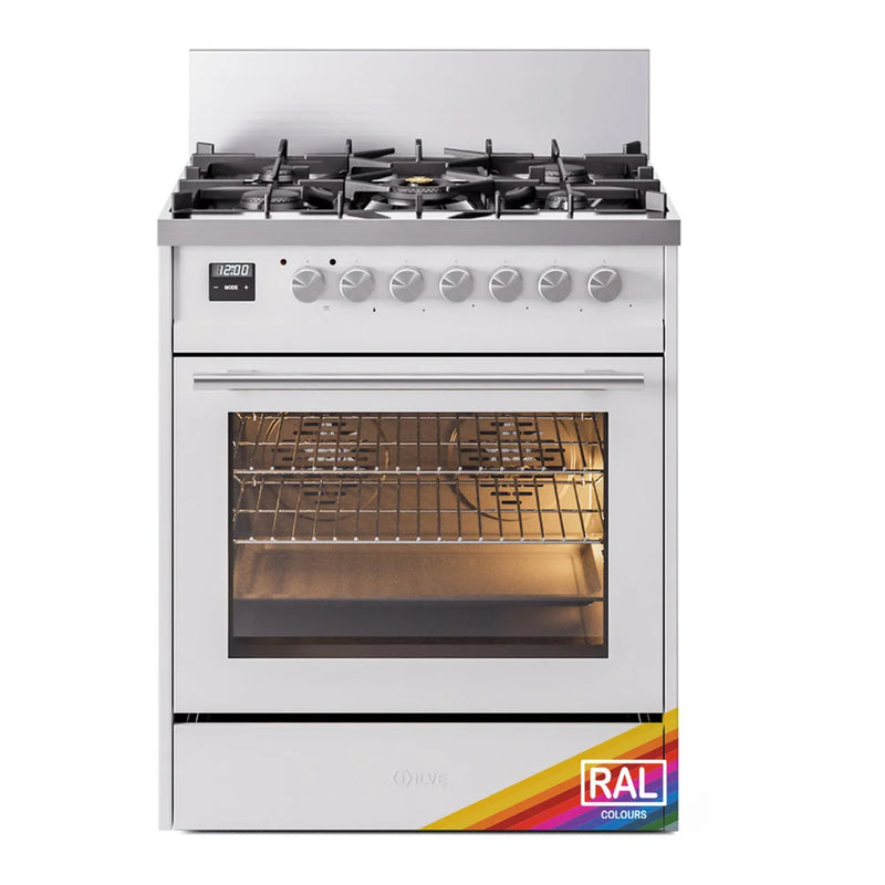 ILVE Professional Plus II 30" Dual Fuel Freestanding Range in RAL Color with Stainless Steel Trim, UP30WMPRALP