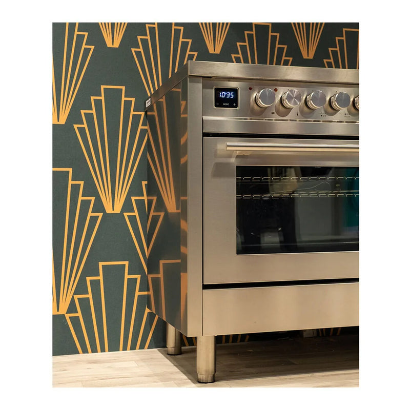 ILVE Professional Plus II 30" Dual Fuel Freestanding Range in Stainless Steel with Stainless Steel Trim, UP30WMPSSLP