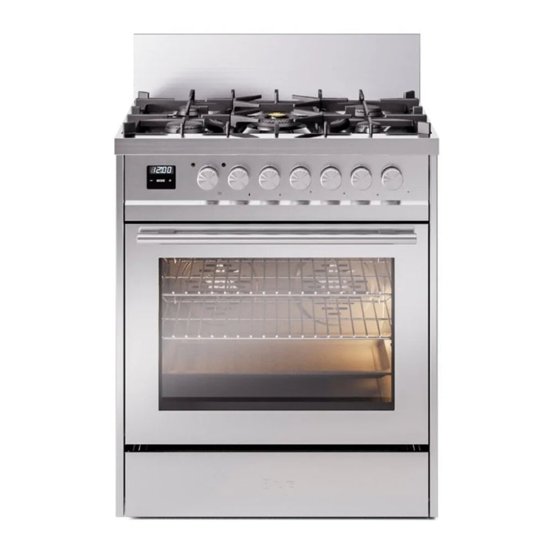ILVE Professional Plus II 30" Dual Fuel Freestanding Range in Stainless Steel with Stainless Steel Trim, UP30WMPSS