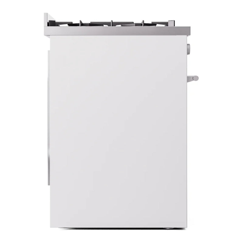 ILVE Professional Plus II 30" Dual Fuel Freestanding Range in White with Stainless Steel Trim, UP30WMPWH
