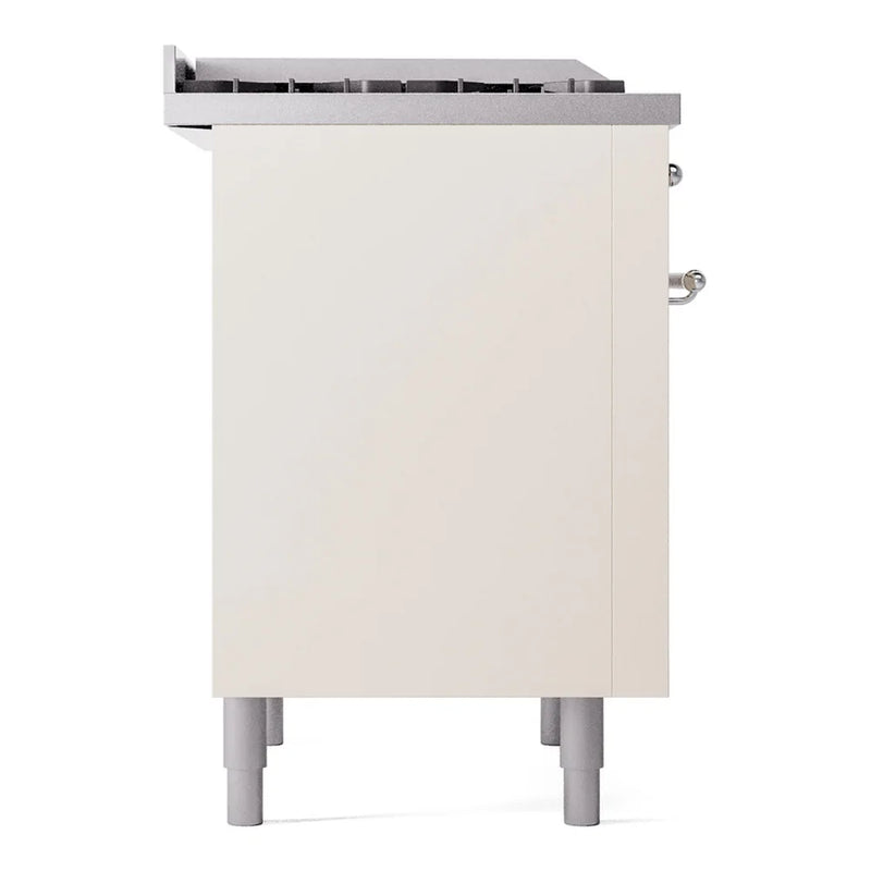 ILVE Nostalgie II 36" Dual Fuel Freestanding Range in Antique White with Chrome Trim, UP36FNMPAWC