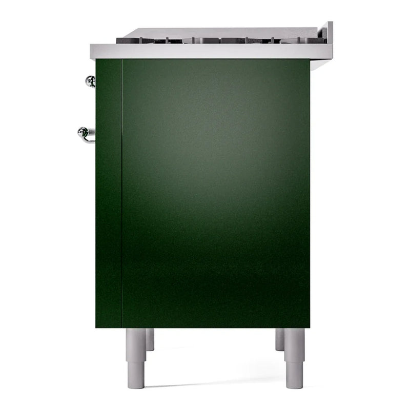 ILVE Nostalgie II 36" Dual Fuel Freestanding Range in Emerald Green with Chrome Trim, UP36FNMPEGC