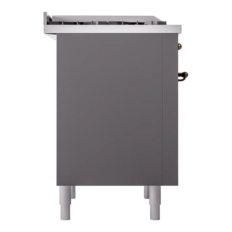 ILVE Nostalgie II 36" Dual Fuel Freestanding Range in Graphite Matte with Burnished Trim, UP36FNMPMGB