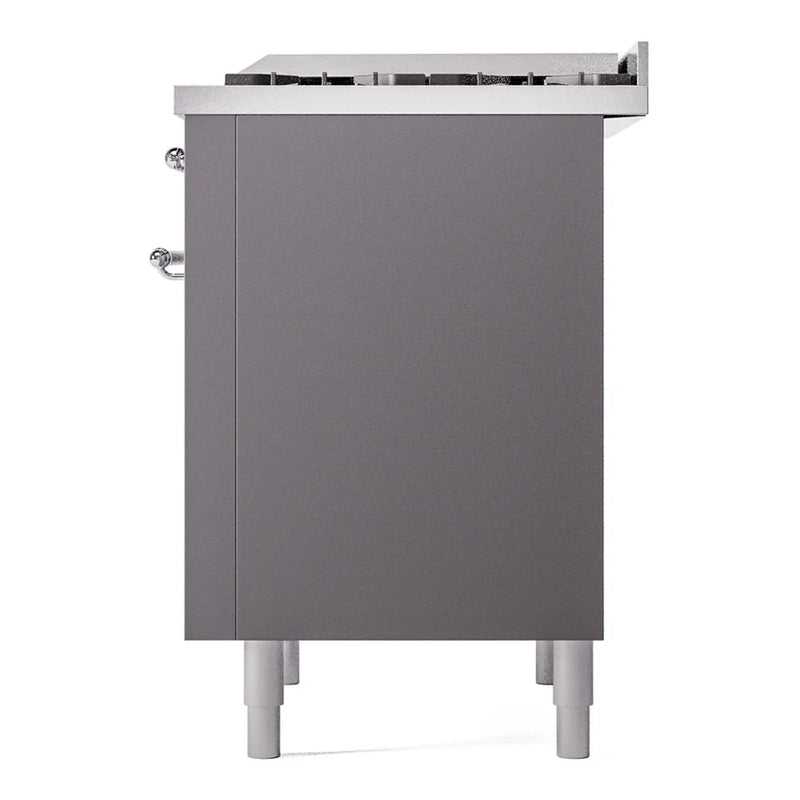 ILVE Nostalgie II 36" Dual Fuel Freestanding Range in Graphite Matte with Chrome Trim, UP36FNMPMGC