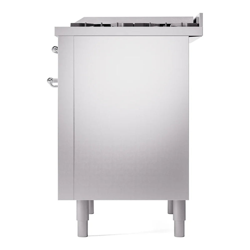 ILVE Nostalgie II 36" Dual Fuel Freestanding Range in Stainless Steel with Chrome Trim, UP36FNMPSSC