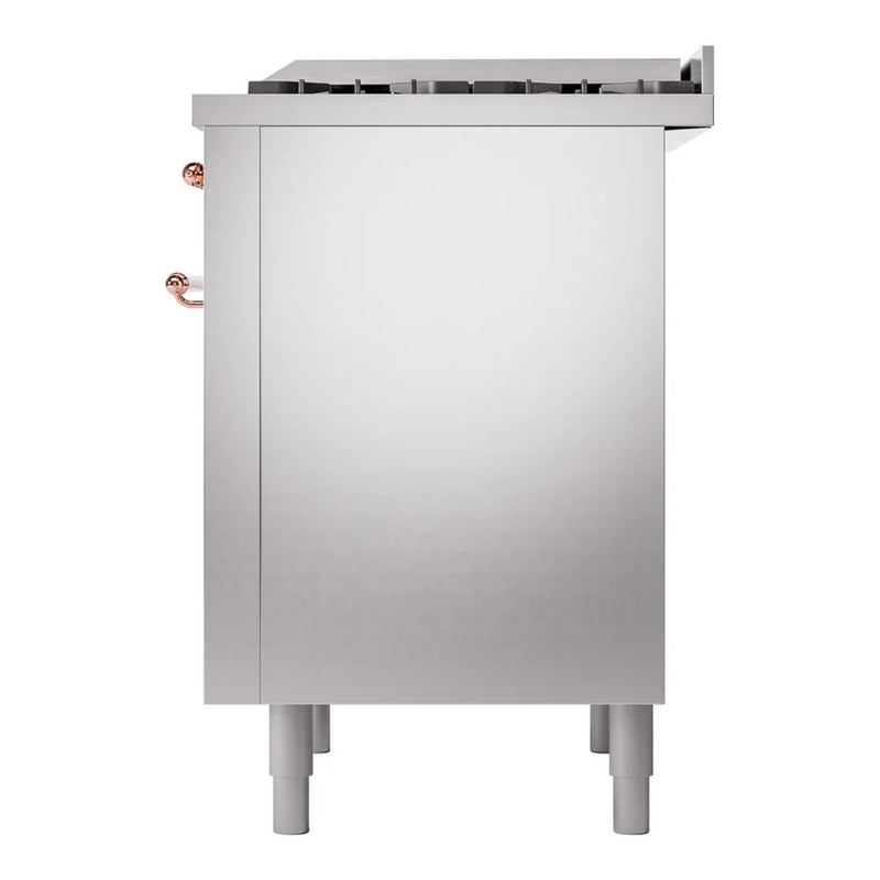 ILVE Nostalgie II 36" Dual Fuel Freestanding Range in Stainless Steel with Copper Trim, UP36FNMPSSPLP
