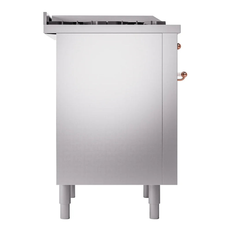 ILVE Nostalgie II 36" Dual Fuel Freestanding Range in Stainless Steel with Copper Trim, UP36FNMPSSP