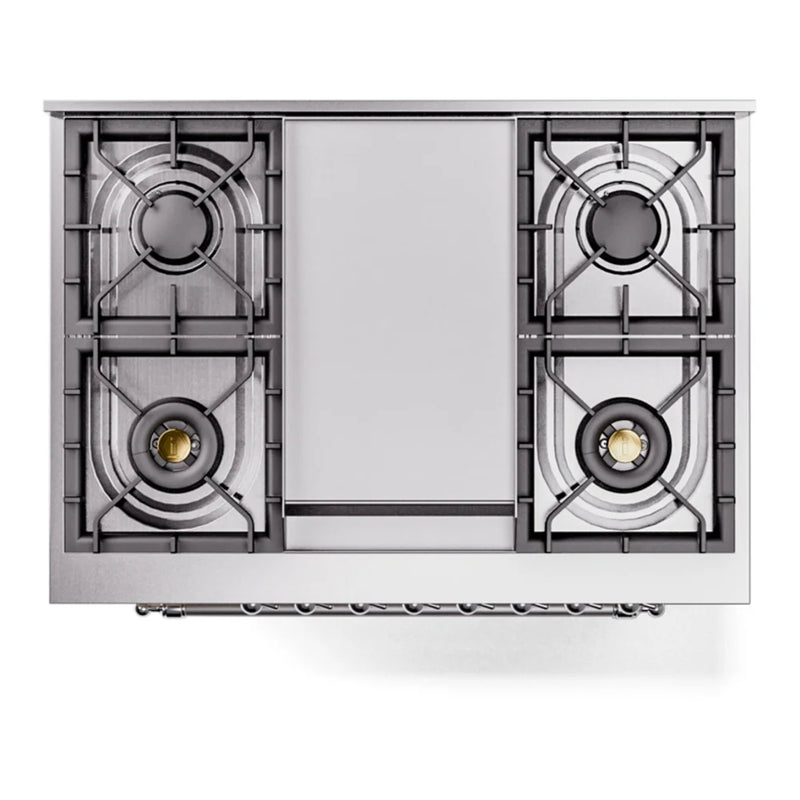 ILVE Nostalgie II 36" Dual Fuel Freestanding Range in White with Chrome Trim, UP36FNMPWHCLP