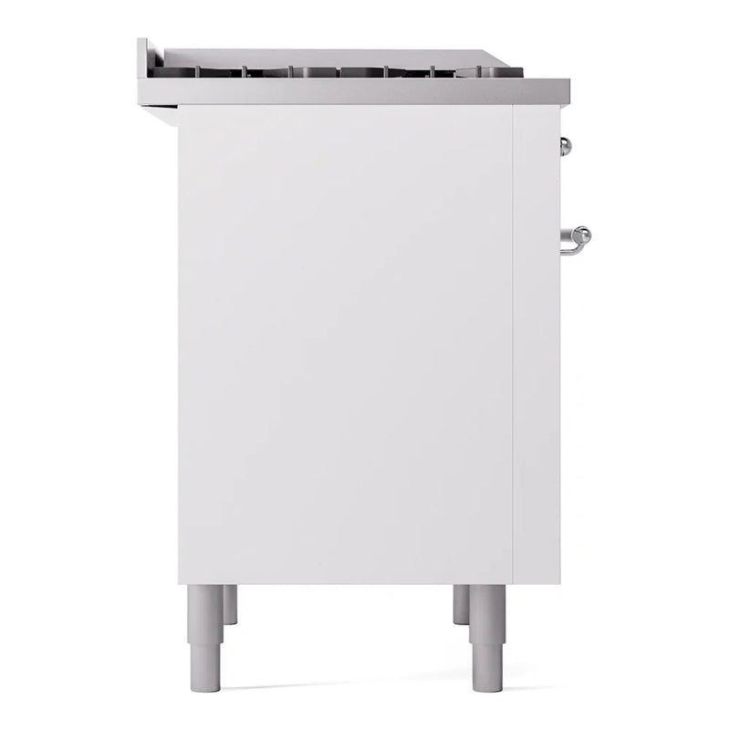 ILVE Nostalgie II 36" Dual Fuel Freestanding Range in White with Chrome Trim, UP36FNMPWHC