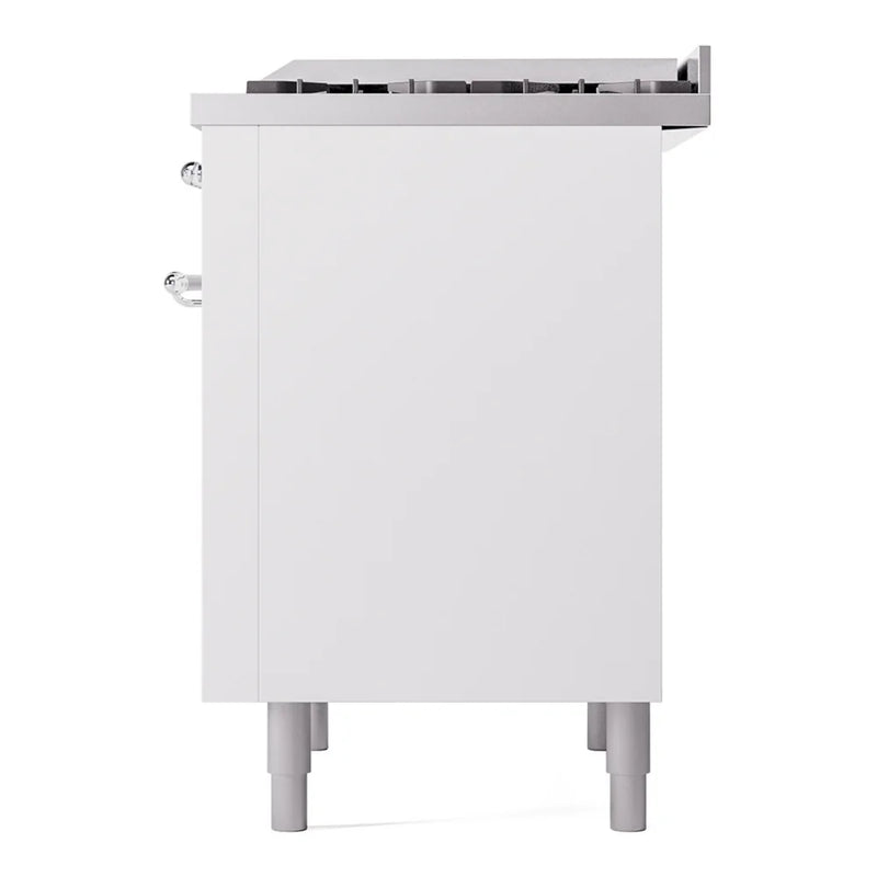 ILVE Nostalgie II 36" Dual Fuel Freestanding Range in White with Chrome Trim, UP36FNMPWHC