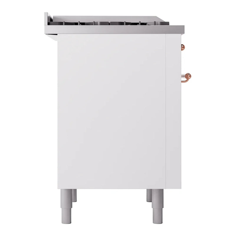 ILVE Nostalgie II 36" Dual Fuel Freestanding Range in White with Copper Trim, UP36FNMPWHP