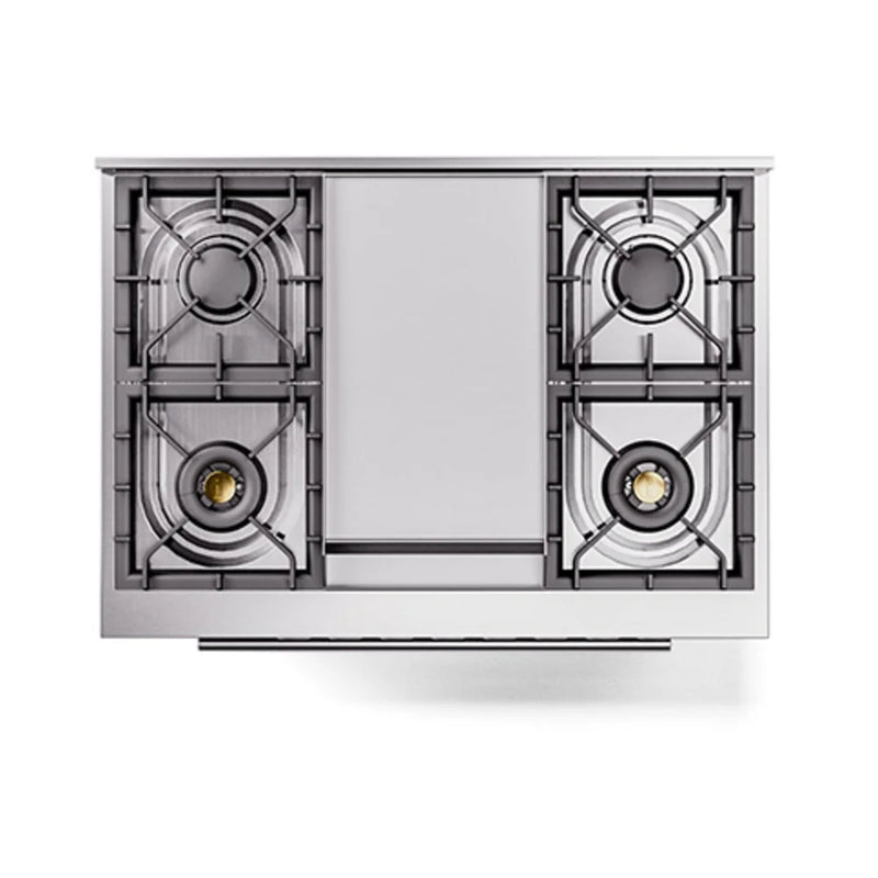 ILVE Professional Plus II 36" Dual Fuel Freestanding Range in Blue Grey with Stainless Steel Trim, UP36FQMPBG