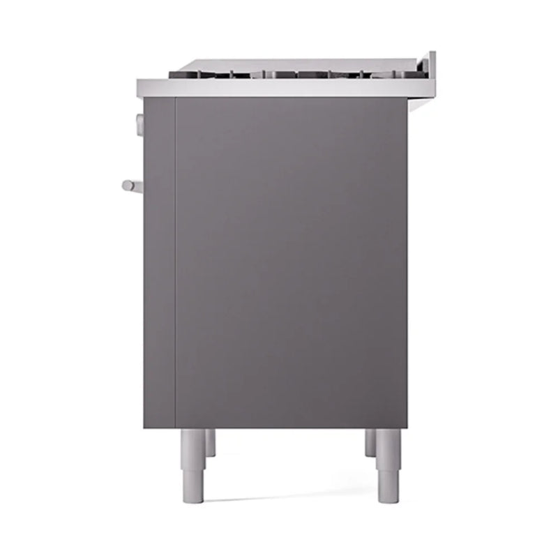 ILVE Professional Plus II 36" Dual Fuel Freestanding Range in Graphite Matte with Stainless Steel Trim, UP36FQMPMGLP