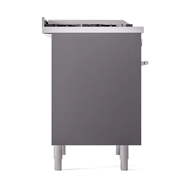 ILVE Professional Plus II 36" Dual Fuel Freestanding Range in Graphite Matte with Stainless Steel Trim, UP36FQMPMG
