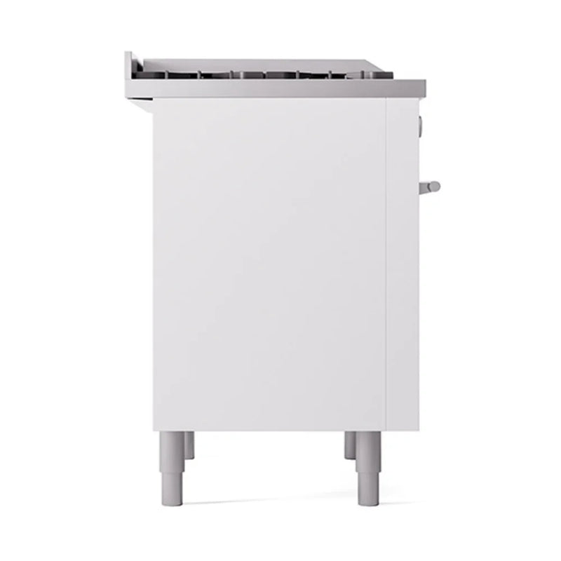 ILVE Professional Plus II 36" Dual Fuel Freestanding Range in White with Stainless Steel Trim, UP36FQMPWHLP