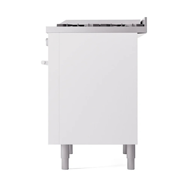 ILVE Professional Plus II 36" Dual Fuel Freestanding Range in White with Stainless Steel Trim, UP36FQMPWH
