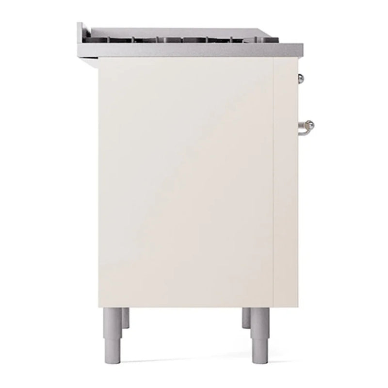 ILVE Nostalgie II 36" Dual Fuel Freestanding Range in Antique White with Chrome Trim, UP36FQNMPAWCLP