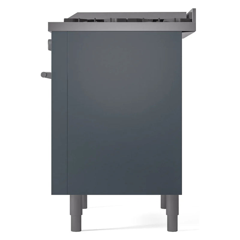 ILVE Professional Plus II 36" Dual Fuel Freestanding Range in Blue Grey with Satin Trim, UP36FWMPBGLP