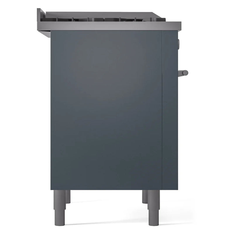 ILVE Professional Plus II 36" Dual Fuel Freestanding Range in Blue Grey with Satin Trim, UP36FWMPBG