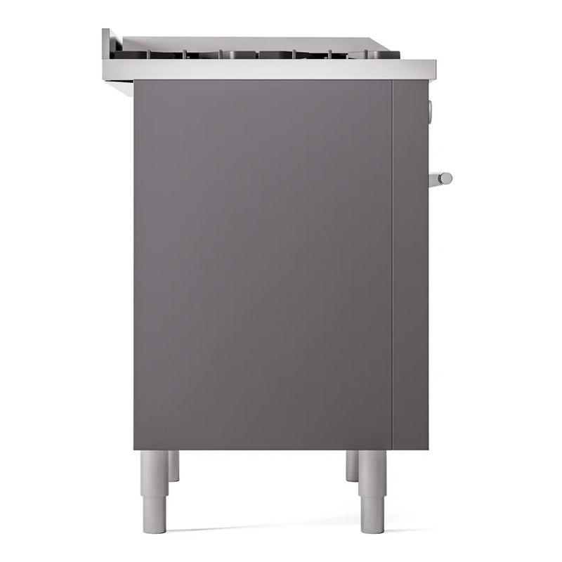 ILVE Professional Plus II 36" Dual Fuel Freestanding Range in Graphite Matte with Satin Trim, UP36FWMPMGLP