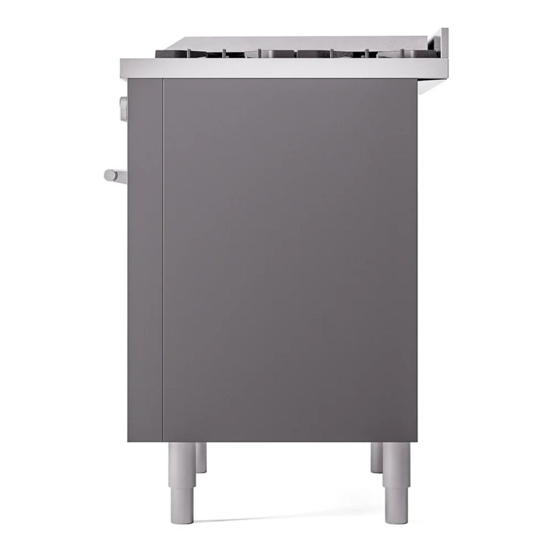 ILVE Professional Plus II 36" Dual Fuel Freestanding Range in Graphite Matte with Satin Trim, UP36FWMPMGLP