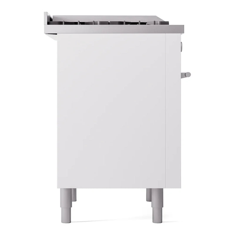 ILVE Professional Plus II 36" Dual Fuel Freestanding Range in White with Satin Trim, UP36FWMPWH