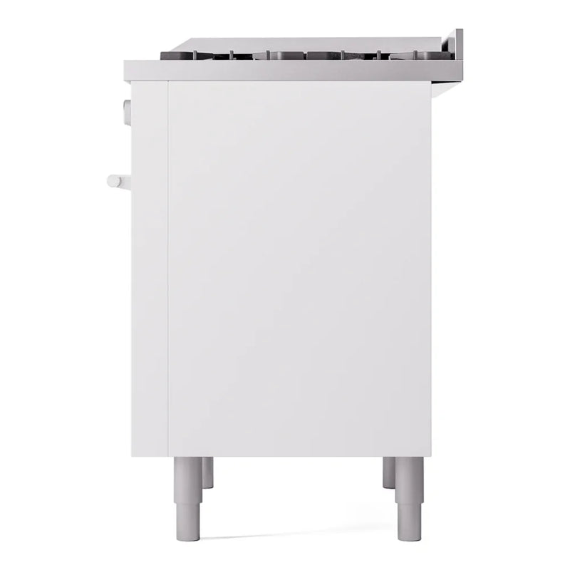 ILVE Professional Plus II 36" Dual Fuel Freestanding Range in White with Satin Trim, UP36FWMPWH
