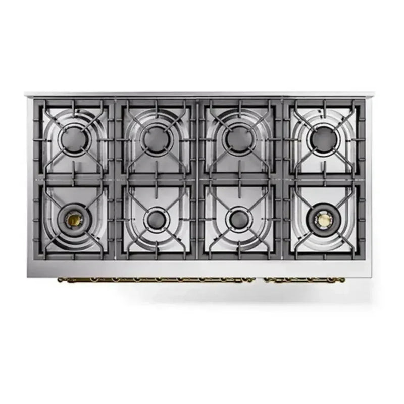 ILVE Nostalgie II 48" Dual Fuel Freestanding Range in Graphite Matte with Brass Trim (Limited Edition), UP488NMPMGG