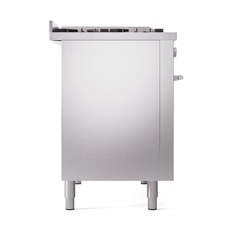 ILVE Professional Plus II 48" Dual Fuel Freestanding Range in Stainless Steel with Stainless Steel Trim, UP48FQMPSSLP