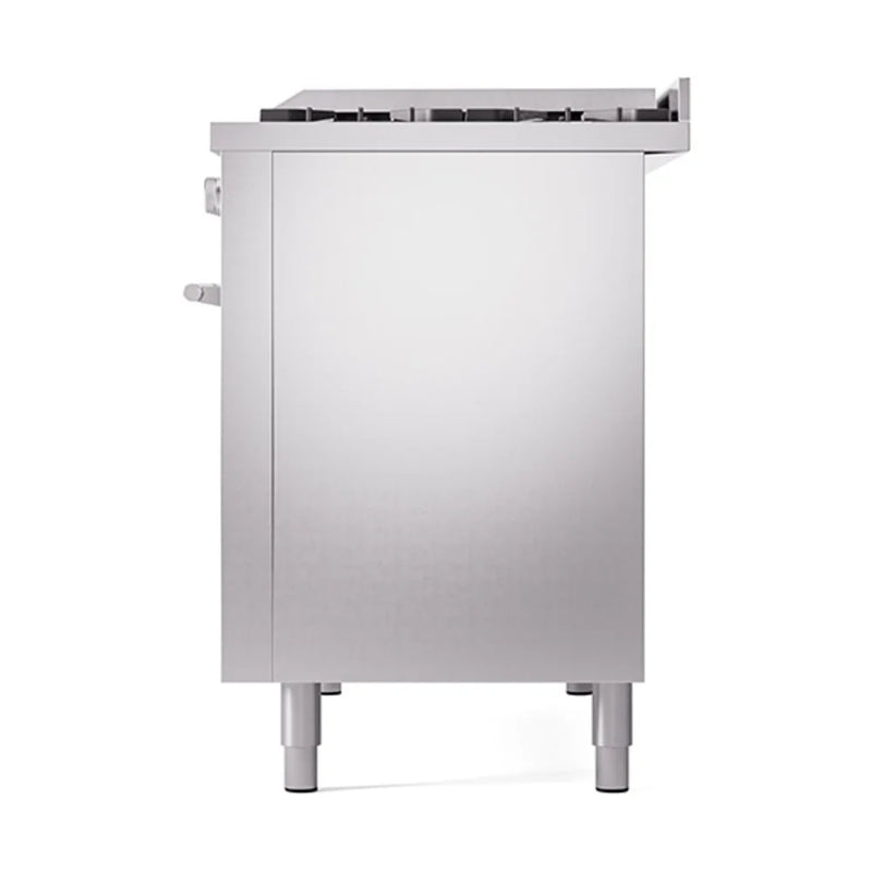 ILVE Professional Plus II 48" Dual Fuel Freestanding Range in Stainless Steel with Stainless Steel Trim, UP48FQMPSS