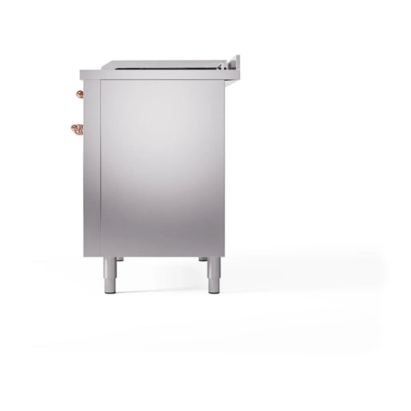 ILVE Nostalgie II 48" Dual Fuel Freestanding Range in Stainless Steel with Copper Trim, UP48FSQNMPSSPLP