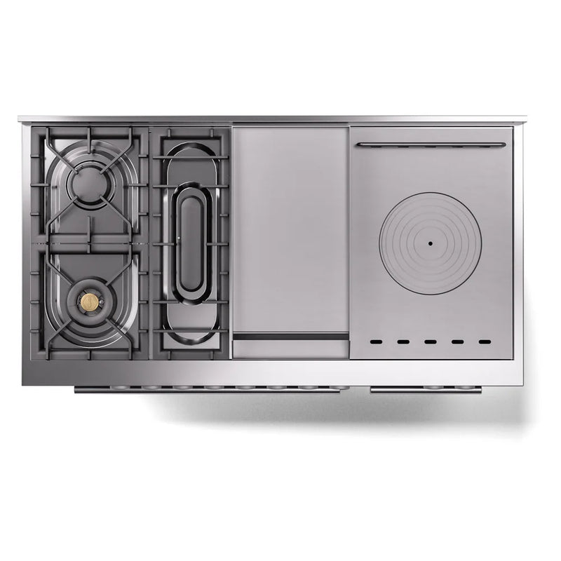 ILVE Professional Plus II 48" Dual Fuel Freestanding Range in RAL Color with Stainless Steel Trim, UP48FSWMPRALP