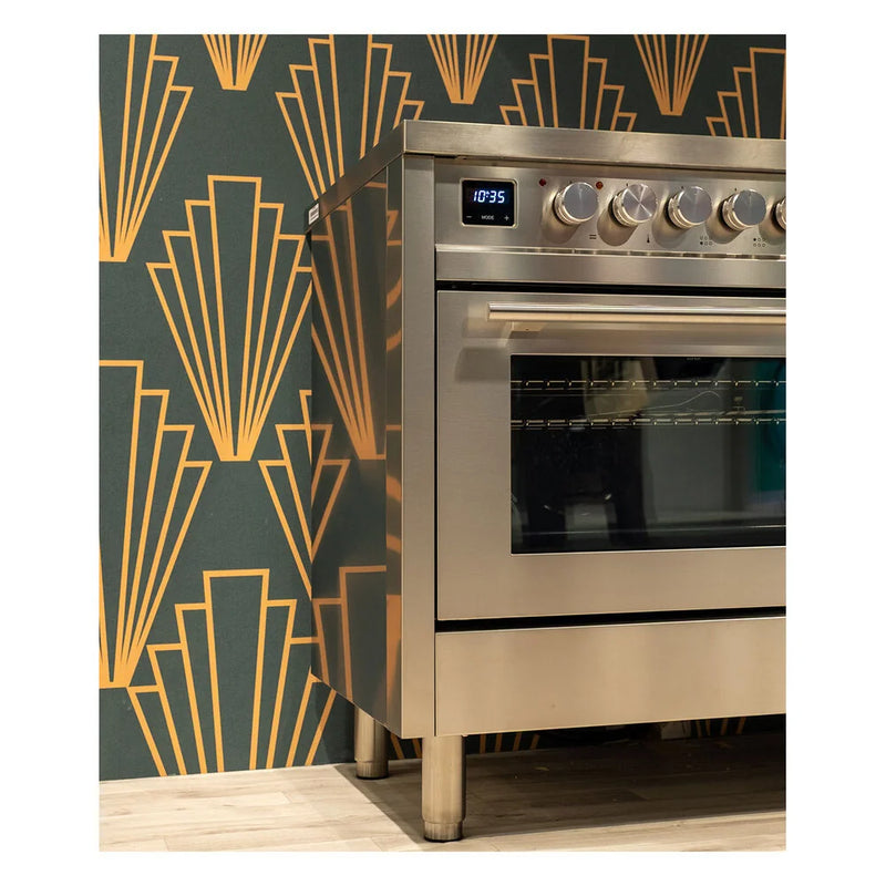 ILVE Professional Plus II 48" Dual Fuel Freestanding Range in Stainless Steel with Stainless Steel Trim, UP48FSWMPSSLP
